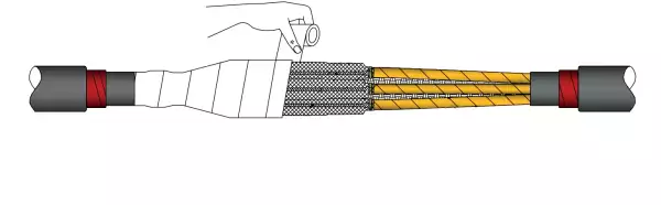 ИМАГ-Муфта-35-J-3х185 - комплект соединительной муфты холодной усадки для 3-жильного кабеля с изоляцией из СПЭ на 35 кВ, 3х120-240 мм2