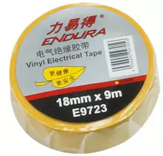 Endura E9723 - изоляционная лента (винил; желтая; 18мм x 9м)