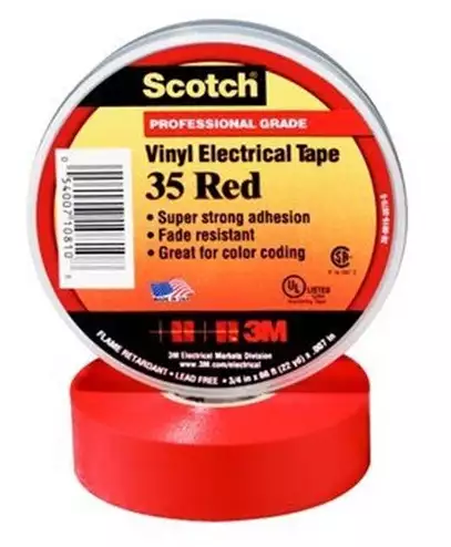 3M Scotch® 35 - изоляционная лента высшего класса, красная, 19 мм х 20 м х 0,18 мм